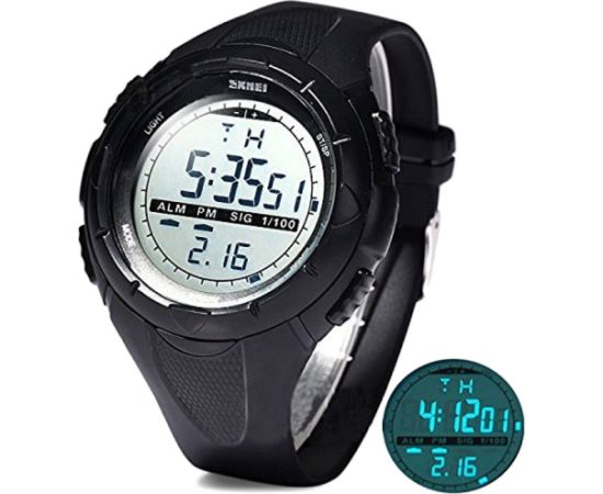 SKMEI DG1025 Gent Size Black Rokas pulksteņi 