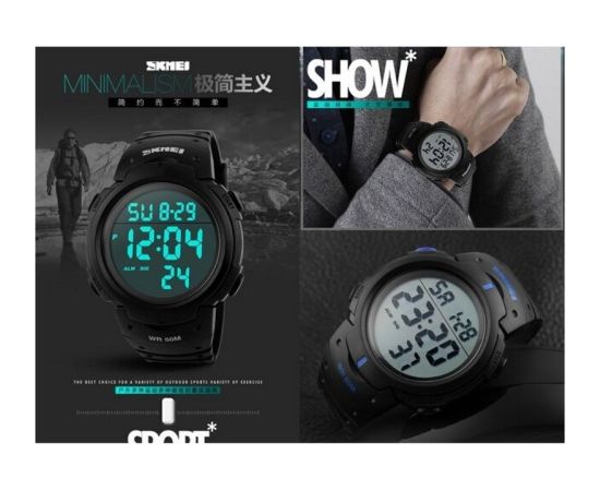SKMEI DG1068BK Blue Rokas pulksteņi 