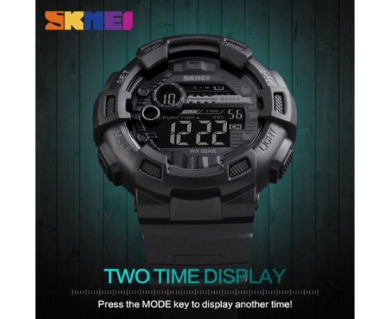 SKMEI DG1243 Black Rokas pulksteņi 