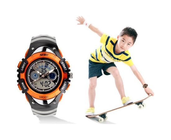 SKMEI AD0998 Kid Size Orange Rokas pulksteņi 