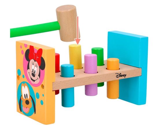 Koka attīstoša rotaļlieta ar āmuru 21 cm, Disney Baby no12 men+ CB48707 Galda spēles