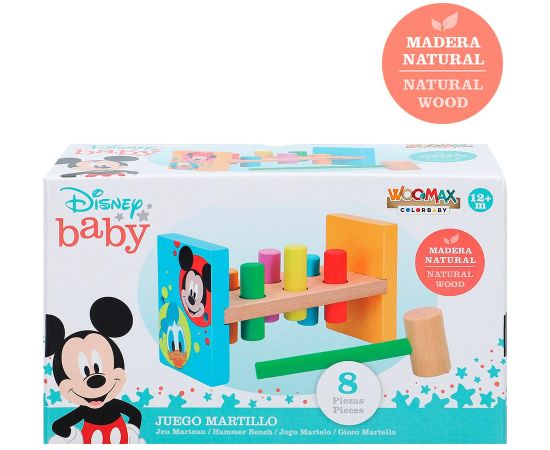 Koka attīstoša rotaļlieta ar āmuru 21 cm, Disney Baby no12 men+ CB48707 Galda spēles