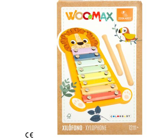 Koka ksilofons Lauva 26 cm +1 CB47578 Muzikālās rotaļlietas