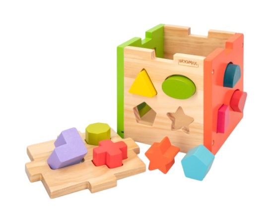 Figūru šķirotājs (sorteris) no koka 12 men + CB42139 Puzles