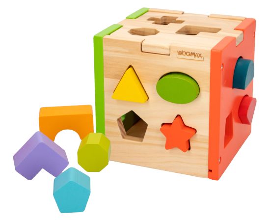 Figūru šķirotājs (sorteris) no koka 12 men + CB42139 Puzles