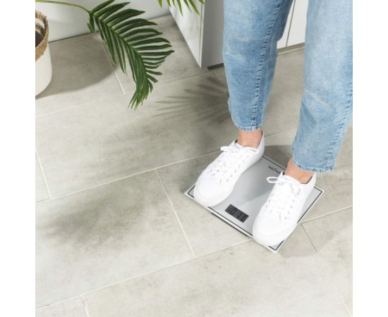 Salter 9207 WHCFEU12 Compact Glass Electronic Bathroom Scale, White Ķermeņa svari