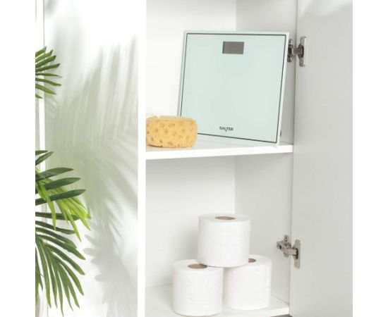 Salter 9207 WHCFEU12 Compact Glass Electronic Bathroom Scale, White Ķermeņa svari