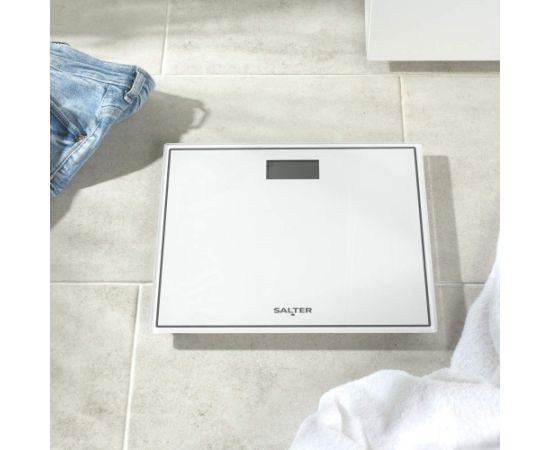 Salter 9207 WHCFEU12 Compact Glass Electronic Bathroom Scale, White Ķermeņa svari