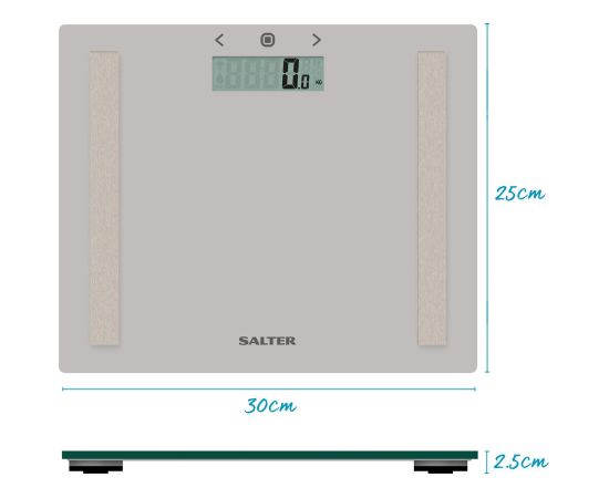 Salter 9113 GFEU12  Compact Glass Analyser Bathroom Scales, Grey Ķermeņa svari