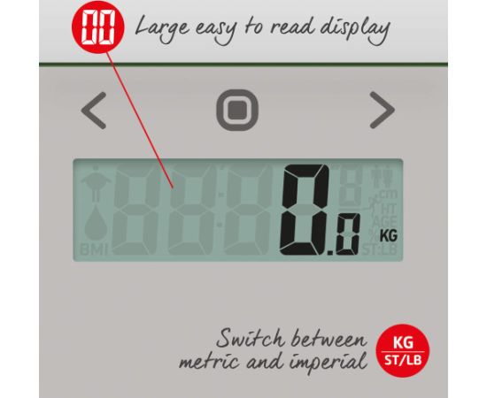 Salter 9113 GFEU12  Compact Glass Analyser Bathroom Scales, Grey Ķermeņa svari