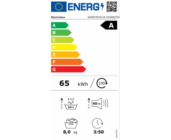 Electrolux EW9D787KC1E veļas žāvētājs 8kg ar siltumsūkni 900.sērija PerfectCare Veļas žāvētāji