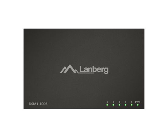 Lanberg Switch 5x1GB/s Unmanagment Gigabit Ethernet Desktop 12V metal case DSM1-1005 Unmanaged Desktop Switch