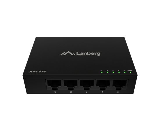 Lanberg Switch 5x1GB/s Unmanagment Gigabit Ethernet Desktop 12V metal case DSM1-1005 Unmanaged Desktop Switch