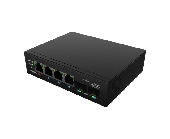 Lanberg Switch Light IndustrialPoE 1xBT 3xAT 2xSFP Din Unmanagment Gigabit Ethernet ILGE-4P-2S-90 Unmanaged Switch