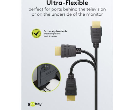 Goobay 80104 Soft HDMI High-Speed Cable with Ethernet Soft 3 m  Кабель HDMI