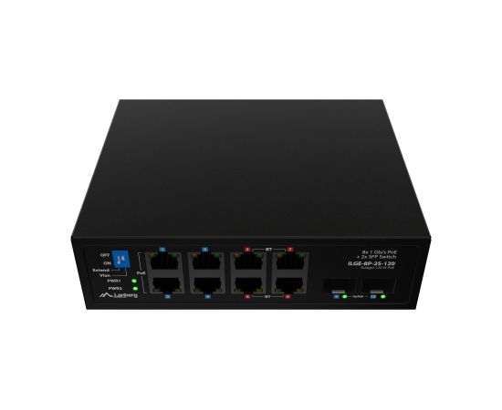 Lanberg Switch PoE 4xBT 4xAT 4xSFP Din Unmanagment Gigabit Ethernet ILGE-8P-2S-120 Unmanaged Din rail Коммутаторы (Switch)