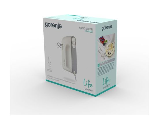 Gorenje Mixer M420CW Hand Mixer 450 W Number of speeds 5 Turbo mode White Mиксеры