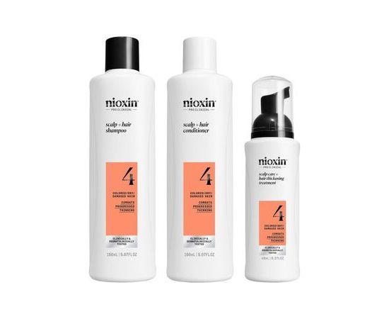 Nioxin System 4 Scalp Care Set - fine colored and noticeably thinning hair Matu kopšana