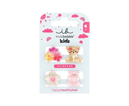 Invisibobble Clipstar Kids Bearly Bloomed - Skřipec do vlasů ( 4 ks ) Matu kopšana
