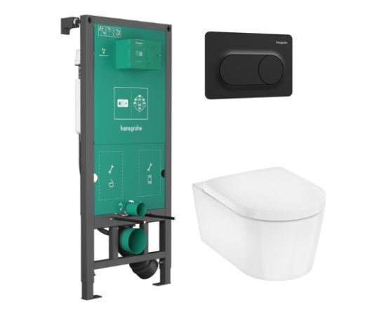 Hansgrohe komplekts-pods ar QR/SC vāku EluPura S, rāmis iFrame, taustiņš Original S, balts/melns Jaunumi Sadz. tehnika