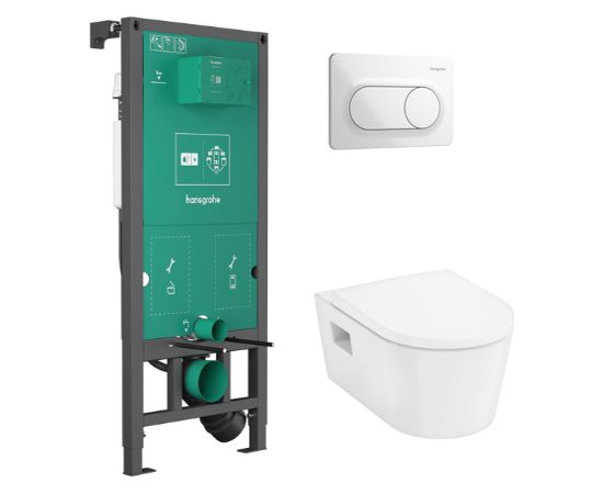 Hansgrohe komplekts-pods ar QR/SC vāku EluPura Original S, rāmis iFrame, taustiņš Original S, balts Jaunumi Sadz. tehnika