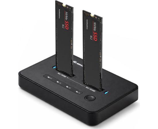 Qoltec 52366 M.2 NVMe SSD Docking Station | PCIe | USB-C | 20 Gb/s | DUAL 2 x 8TB | Offline cloning Dokstacijas portatīvajiem datoriem