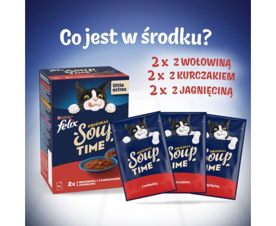 PURINA FELIX Soup ORIGINAL Wiejskie smaki 6x48g Консервы кошек