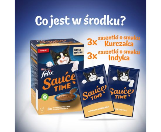 PURINA FELIX Sauce Gravy Liquid Chicken/Turkey6x40g Kaķu konservi