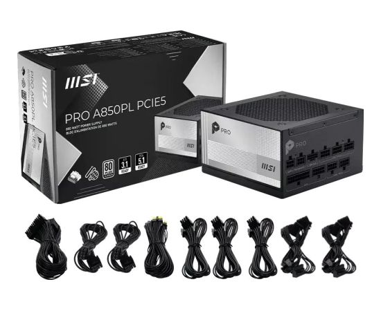 Zasilacz MSI PRO A850PL PCIE5 850W 120mm 80plus Platinum aPFC Блоки питания