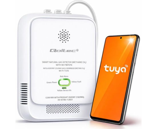 Qoltec 52651 Natural Gas Leak Sensor | CH4 detector | NG | Tuya | Wi-Fi | 85dB alarm | LED Gudrā māja