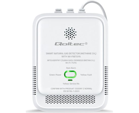 Qoltec 52651 Natural Gas Leak Sensor | CH4 detector | NG | Tuya | Wi-Fi | 85dB alarm | LED Gudrā māja