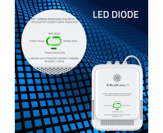 Qoltec 52576 Carbon monoxide sensor | CO detector | alarm 85dB | LED Gudrā māja