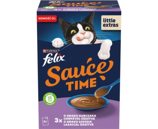 PURINA FELIX Sauce Gravy Liquid Chicken/Salmon6x40g Kaķu konservi