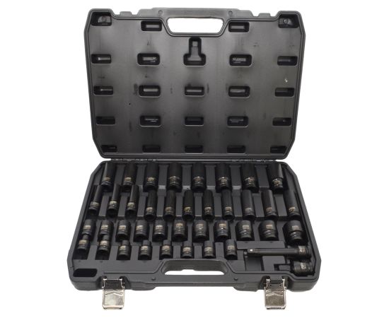 Uzgriežņu galviņu komplekts AWTools AW38696BL; 1/2''; 9-30 mm; 40  gab. Механические инструменты