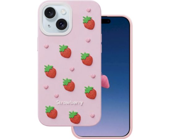 Mocco Strawberry Back Case Aizmugurējais apvalks priekš Apple iPhone 13 / 14 / 15 Neoriģinālie Maciņi