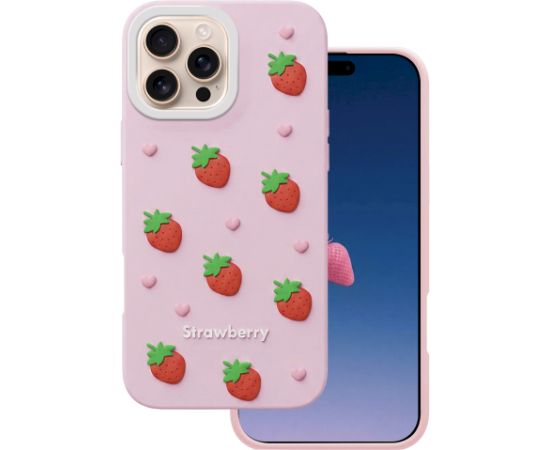 Mocco Strawberry Back Case Aizmugurējais apvalks priekš Apple iPhone 16 Pro Neoriģinālie Maciņi