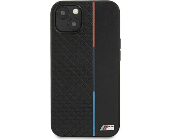 BMW M kolekcija BMHCP13STRTBK Back Case Aizmugurējais Ādas Apvalks Telefonam Apple iPhone 13 Mini Neoriģinālie Maciņi