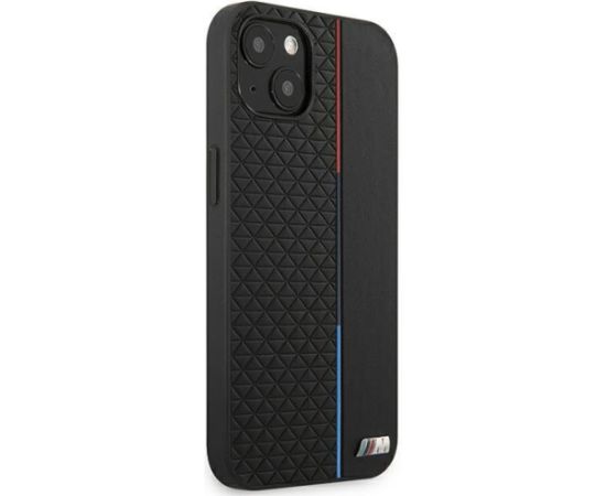 BMW M kolekcija BMHCP13STRTBK Back Case Aizmugurējais Ādas Apvalks Telefonam Apple iPhone 13 Mini Neoriģinālie Maciņi