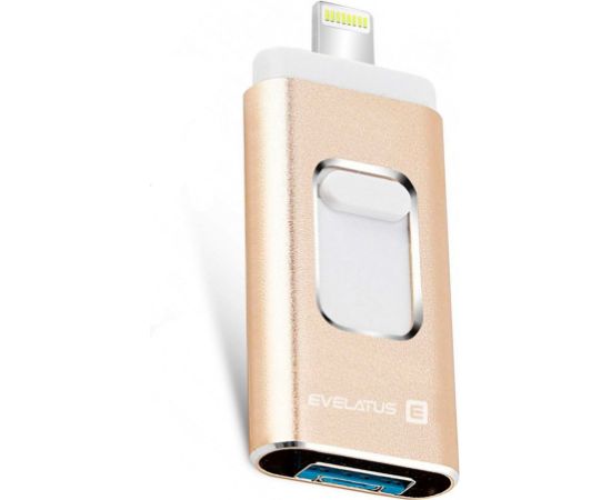 Evelatus   USB Flash to Lightning 32GB 3in1  (USB, iPhone and Micro) Gold USB карты памяти (Flash)