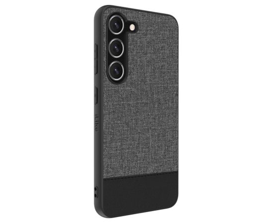 iLike Samsung  Galaxy S23 Plastic Leather Back Cover Gray Neoriģinālie Maciņi