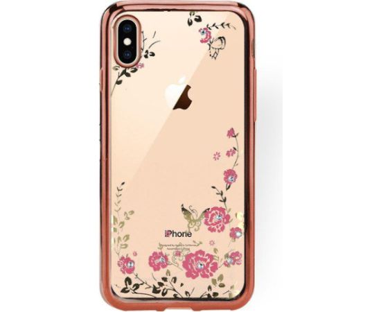 GreenGo Apple  Iphone XS MAX Back Case Flower Rose Gold Neoriģinālie Maciņi