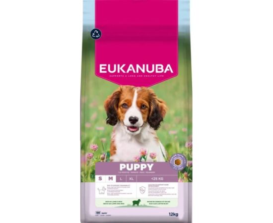 EUKANUBA Puppy&Junior Small/Medium Lamb&Rice 12kg Suņu barība