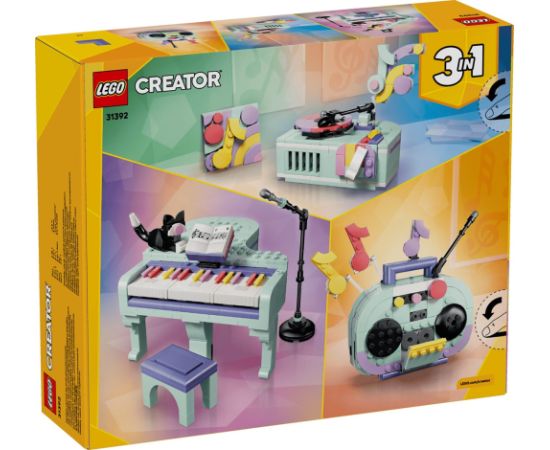 LEGO CREATOR 3 IN 1 31392 Music Decor Piano with Cat Jaunumi, Bērnu preces