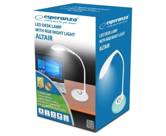 Esperanza ELD102 table lamp Non-changeable bulb(s) 3 W LED White Biroja galda lampas