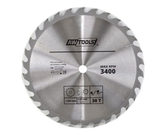 Griešanas disks kokam AWTools AW48483; 315x30 mm; Z40 Zāģripas