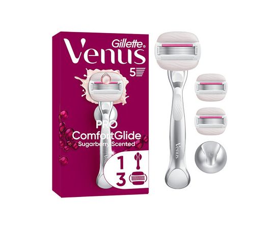 Gillette ComfortGlide Sugarberry strojek - Holicí strojek + 3 hlavice Духи и косметика