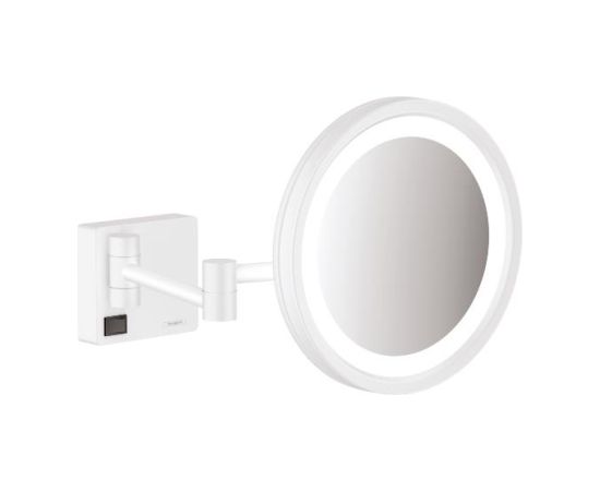 Hansgrohe kosmētiskais spogulis ar apgaismojumu AddStoris, matēts balts Vannas istabas spoguļi