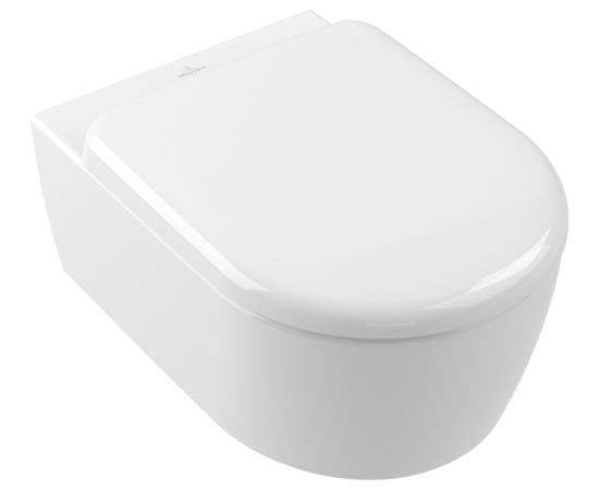 Villeroy & Boch pods ar QR/SC vāku Skyla oval, stiprināms pie sienas, 370x530 mm, TwistFlush, balts Подвесные