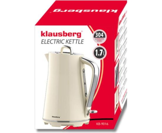 Elektriskā tējkanna, nerūsējošā tērauda, ​​krēmkrāsas, 1,7 l, 2200 W, KB 9016, Klausberg Tējkannas (elektriskās)