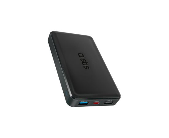 Enerģijas krātuve SBS 10000mAh 10W Black USB 2.1A 10W, USB 1A 5W, USB-C 2.1A Power Banks